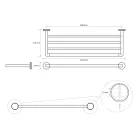 BEMETA  LARISSA fali törölközőtartó, 654x54x214mm, fekete/matt arany (WS028BG)