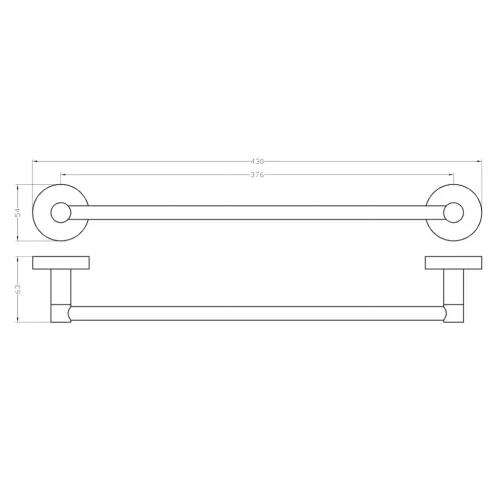 BEMETA RAWELL Mágneses törölközőtartó, 430x54x63mm, króm (104104272) (XJ438)