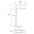 BEMETA BETA Álló törölközőtartó, 150x800x400mm, króm (132836022) (XJ443)