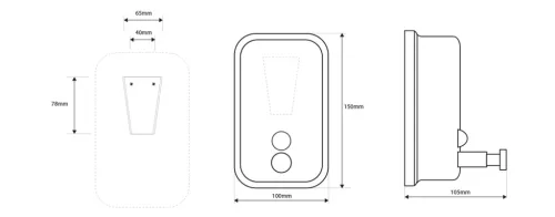 BEMETA HOTEL Szappanadagoló, 100x150x105mm, 400ml, inox/polírozott (106109091) (XP100)