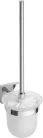 BEMETA BETA Fali WC kefetartó, üveg, fehér kefe, 95x360x140mm, króm (132113012) (XQ301)