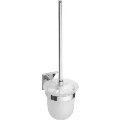   BEMETA BETA Fali WC kefetartó, üveg, fehér kefe, 95x360x140mm, króm (132113012) (XQ301)