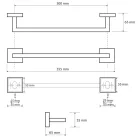 BEMETA BETA Törölközőtartó, 355x55x65mm, króm (132204012) (XQ401)