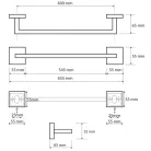 BEMETA BETA Törölközőtartó, 655x55x65mm, króm (132204042) (XQ403)