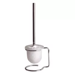   BEMETA OMEGA Álló WC kefetartó, üveg, fehér kefe, 110x400x130mm, króm (104113102) (XR302)