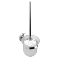   BEMETA OMEGA Fali WC kefetartó, üveg, fehér kefe, 95x370x140mm, króm (104113012) (XR303)
