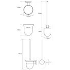 BEMETA WHITE WC kefetartó, fehér kefével, 95x370x140mm, fehér (104113014) (XR303W)