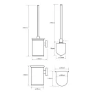 BEMETA OMEGA Fali WC kefetartó, fekete kefe, 95x385x120mm, króm (104913117) (XR305)
