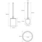 BEMETA DARK Álló WC kefetartó, 90x385x90mm, fekete (104913090) (XR306B)