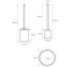 BEMETA WHITE álló WC kefetartó, 90x385x90mm, fehér (104913094) (XR306W)