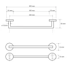 BEMETA DARK Törölközőtartó, 505x55x65mm, fekete (104204020) (XR402B)