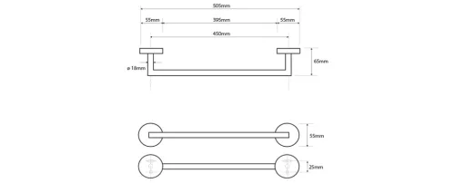BEMETA OMEGA Törölközőtartó, 505x55x65mm, króm (104204022) (XR402)