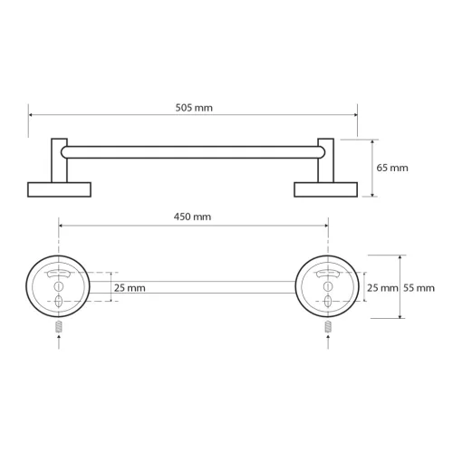 BEMETA OMEGA Törölközőtartó, 505x55x65mm, króm (104104022) (XR408)