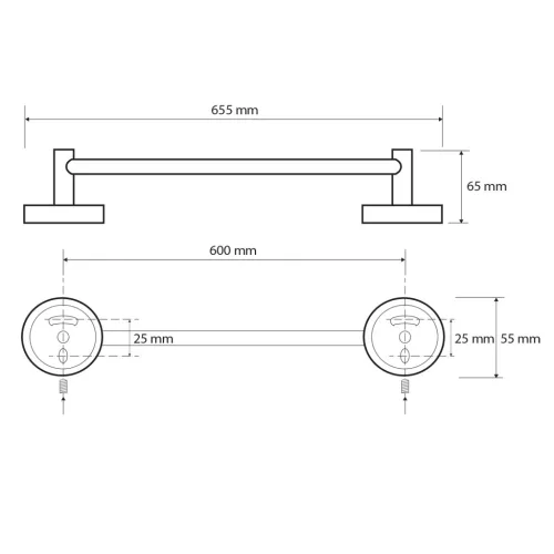 BEMETA OMEGA Törölközőtartó, 655x55x65mm, króm (104104042) (XR410)