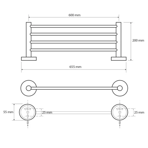 BEMETA OMEGA Törölközőtartó polc, 655x55x200mm, króm (104105082) (XR412)