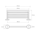 BEMETA OMEGA Törölközőtartó polc, 655x55x215mm, króm (104205082) (XR413)