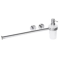   BEMETA OMEGA törölközőtartó és szappanadagoló, 455x180x115mm, 230ml, króm (104019012) (XR414)