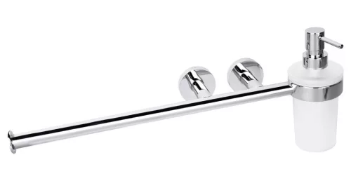 BEMETA OMEGA törölközőtartó és szappanadagoló, 455x180x115mm, 230ml, króm (104019012) (XR414)
