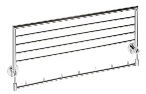 BEMETA OMEGA Törölközőtartó polc fogassal, felnyitható, 655x105x270mm, króm (104205162) (XR422)