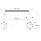 BEMETA OMEGA Törölközőtartó, 655x55x110mm, króm (104104052) (XR423)