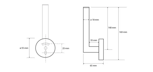 BEMETA DARK Tartalék WC papírtartó, 55x165x65mm, fekete (104112030) (XR701B)