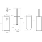 BEMETA NEO WC kefetartó álló vagy falra szerelhető, fekete kefe, 95x390x105mm, inox/matt (102313069) (XS300)