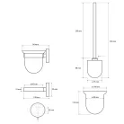 BEMETA NEO Fali WC kefetartó, üveg, fehér kefe, 115x360x130mm, inox/matt (104113015) (XS301)