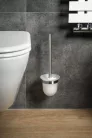 BEMETA NEO Fali WC kefetartó, üveg, fehér kefe, 115x360x130mm, inox/matt (104113015) (XS301)