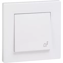   ASFORA Egypólusú nyomó, csengő - IP44, kerettel, fehér (EPH0800221)