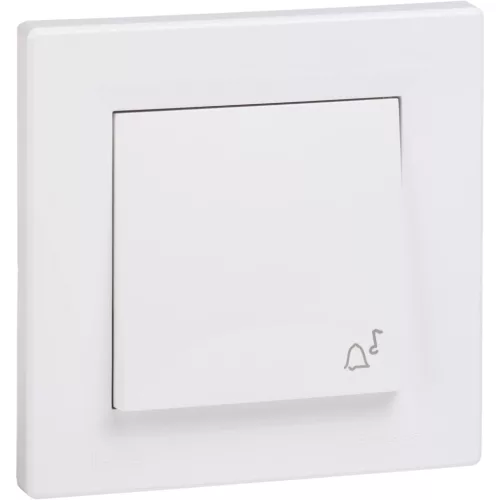 ASFORA Egypólusú nyomó, csengő - IP44, kerettel, fehér (EPH0800221)