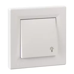  ASFORA Egypólusú nyomó, lámpajel - IP44, kerettel, fehér (EPH0900221)