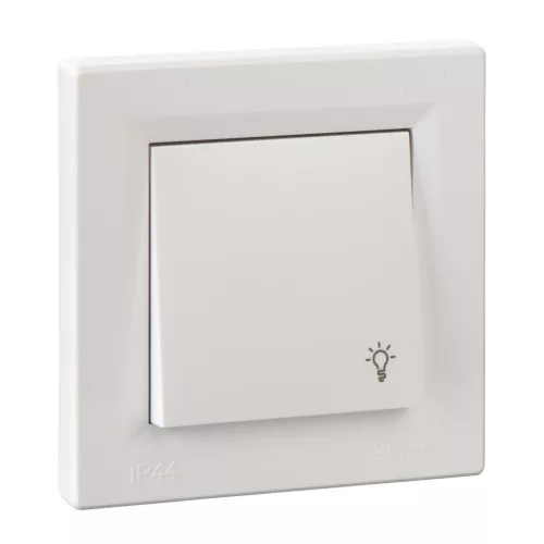 ASFORA Egypólusú nyomó, lámpajel - IP44, kerettel, fehér (EPH0900221)