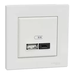ASFORA Dupla USB gyorstöltő, A+C, 45W, fehér (EPH2700421)