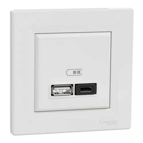 ASFORA Dupla USB gyorstöltő, A+C, 45W, fehér (EPH2700421)
