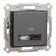 ASFORA Dupla USB gyorstöltő, A+C, 45W, antracit (EPH2700471)
