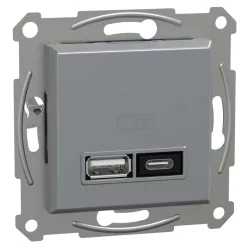 ASFORA Dupla USB töltő, A+C, 21W, acél (EPH2700562)