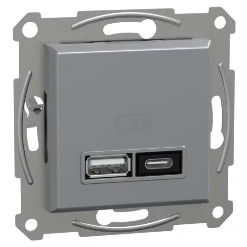 ASFORA Dupla USB töltő, A+C, 21W, acél (EPH2700562)