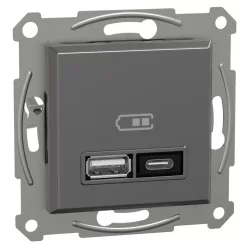 ASFORA Dupla USB töltő, A+C, 21W, antracit (EPH2700571)