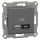 ASFORA Dupla USB töltő, A+C, 21W, antracit (EPH2700571)