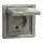 ASFORA 2P+F csatlakozóaljzat, biztonsági zsalu, csapfedeles - IP44, kerettel, bronz (EPH3100369)