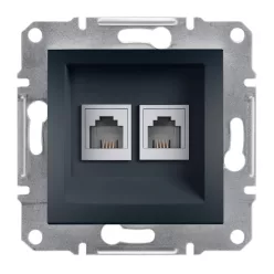 ASFORA 2xRJ11 telefon aljzat, antracit (EPH4200171)