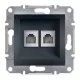 ASFORA 2xRJ11 telefon aljzat, antracit (EPH4200171)