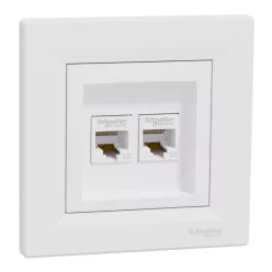 ASFORA 2xRJ45 Cat5e UTP aljzat, fehér (EPH4400121)