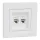 ASFORA 2xRJ45 Cat5e UTP aljzat, fehér (EPH4400121)