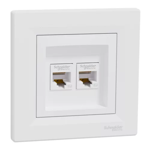 ASFORA 2xRJ45 Cat5e UTP aljzat, fehér (EPH4400121)