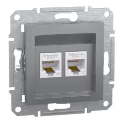 ASFORA 2xRJ45 Cat5e UTP aljzat, acél (EPH4400162)