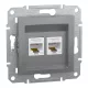 ASFORA 2xRJ45 Cat5e UTP aljzat, acél (EPH4400162)
