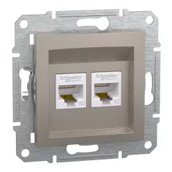 ASFORA 2xRJ45 Cat5e UTP aljzat, bronz (EPH4400169)