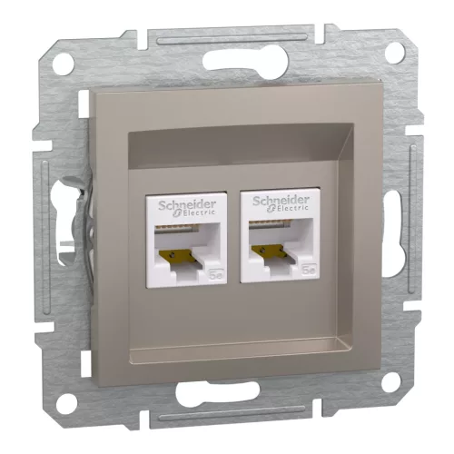 ASFORA 2xRJ45 Cat5e UTP aljzat, bronz (EPH4400169)