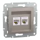 ASFORA 2xRJ45 Cat5e UTP aljzat, bronz (EPH4400169)